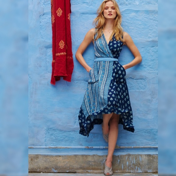 Anthropologie Dresses & Skirts - Maeve Eclipsed Wrap Dress Size 4